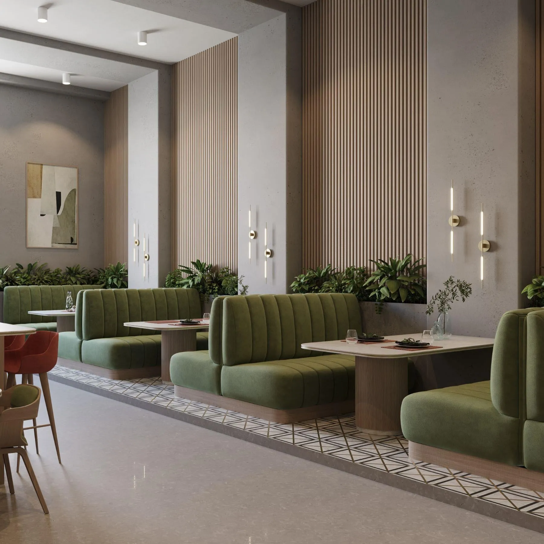 Reed Wall Light with LED - Nickel, Metal