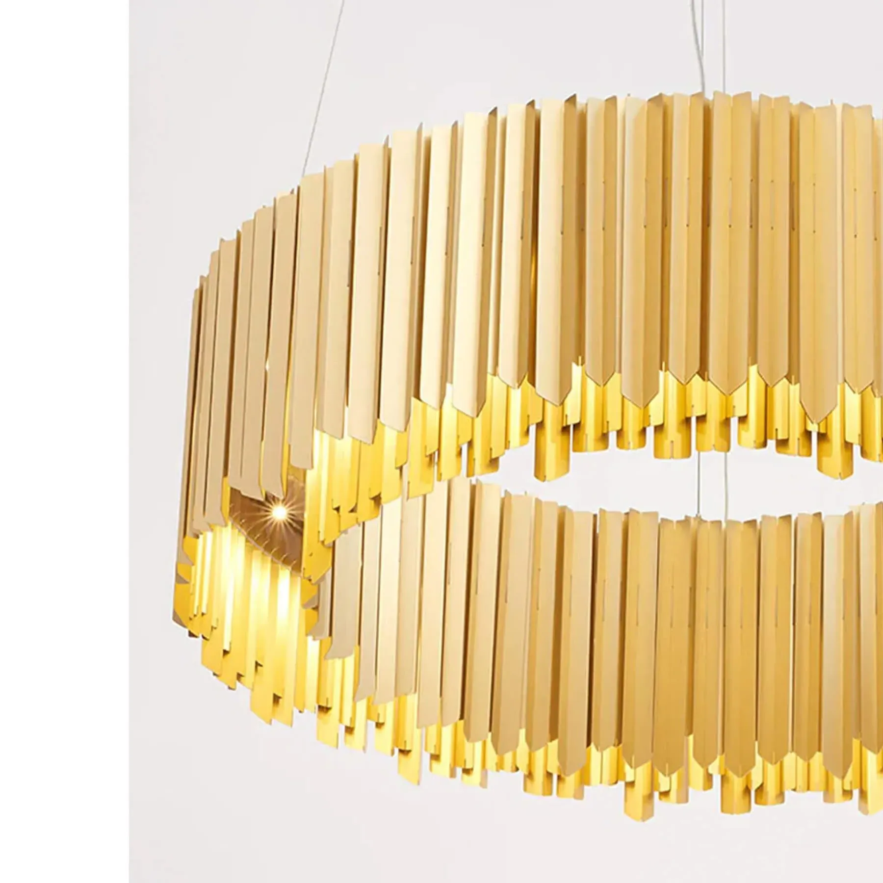 Small Facet Chandelier with LED - Satin Gold image