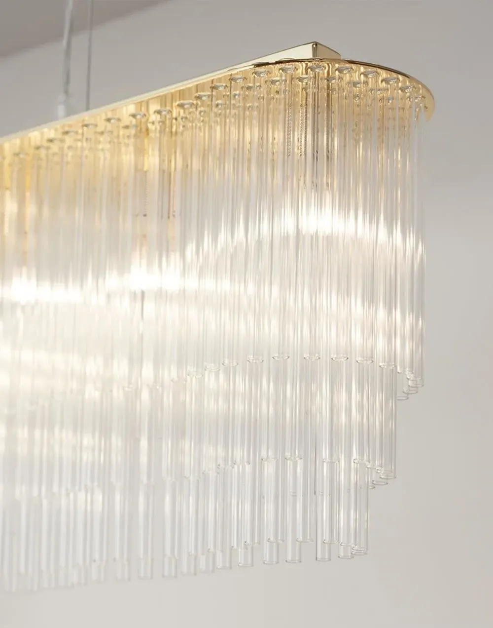 Thin Linear Chandelier - Metal