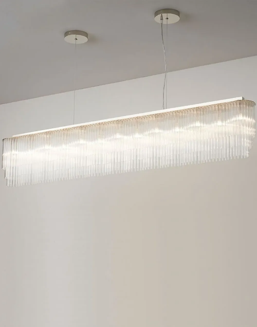 Thin Linear Chandelier - Metal