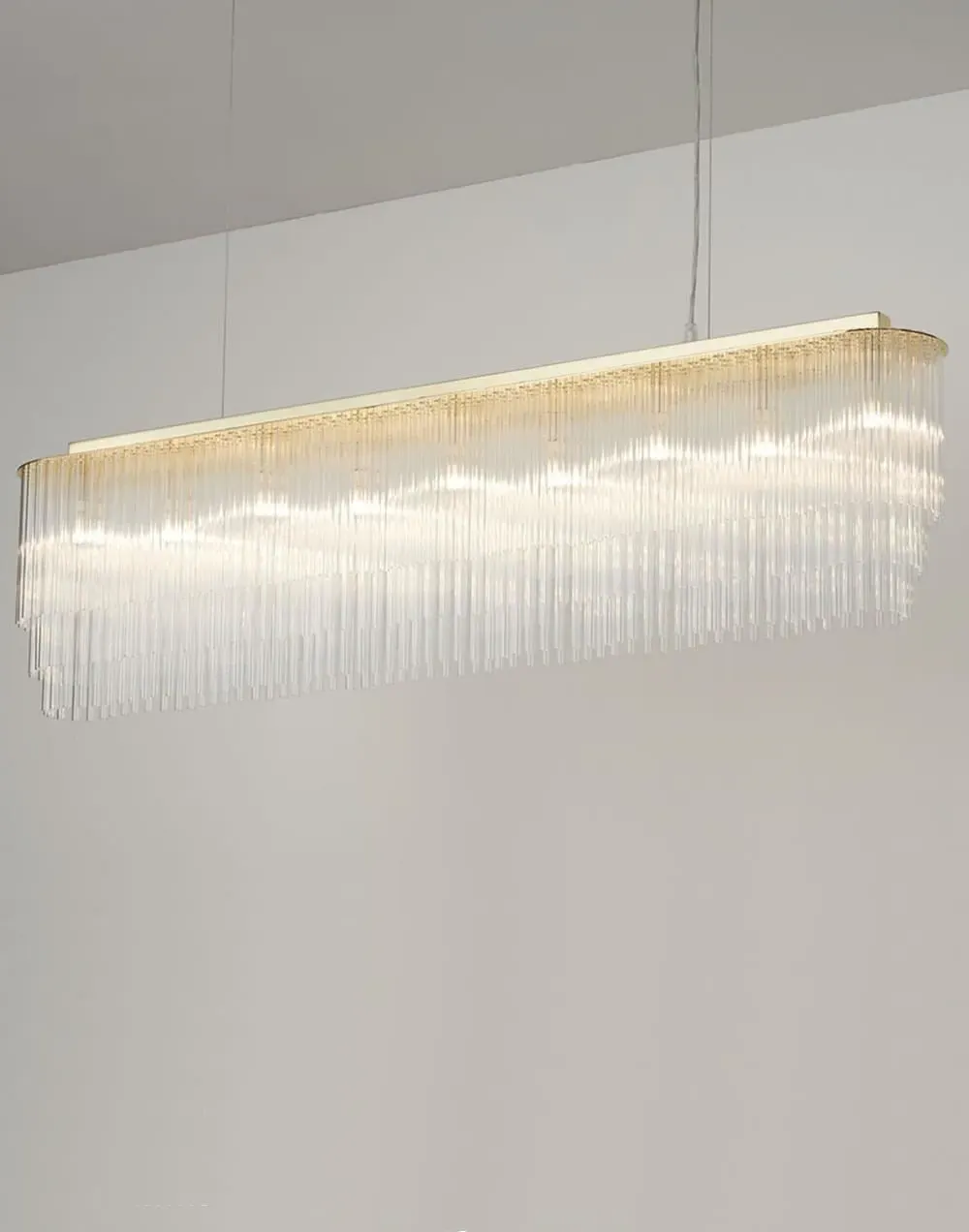 Thin Linear Chandelier - Metal