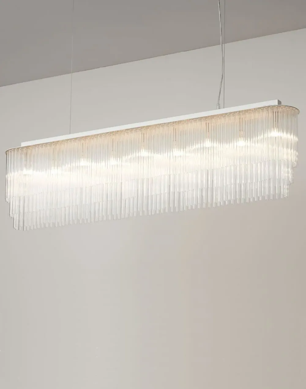 Thin Linear Chandelier - Metal
