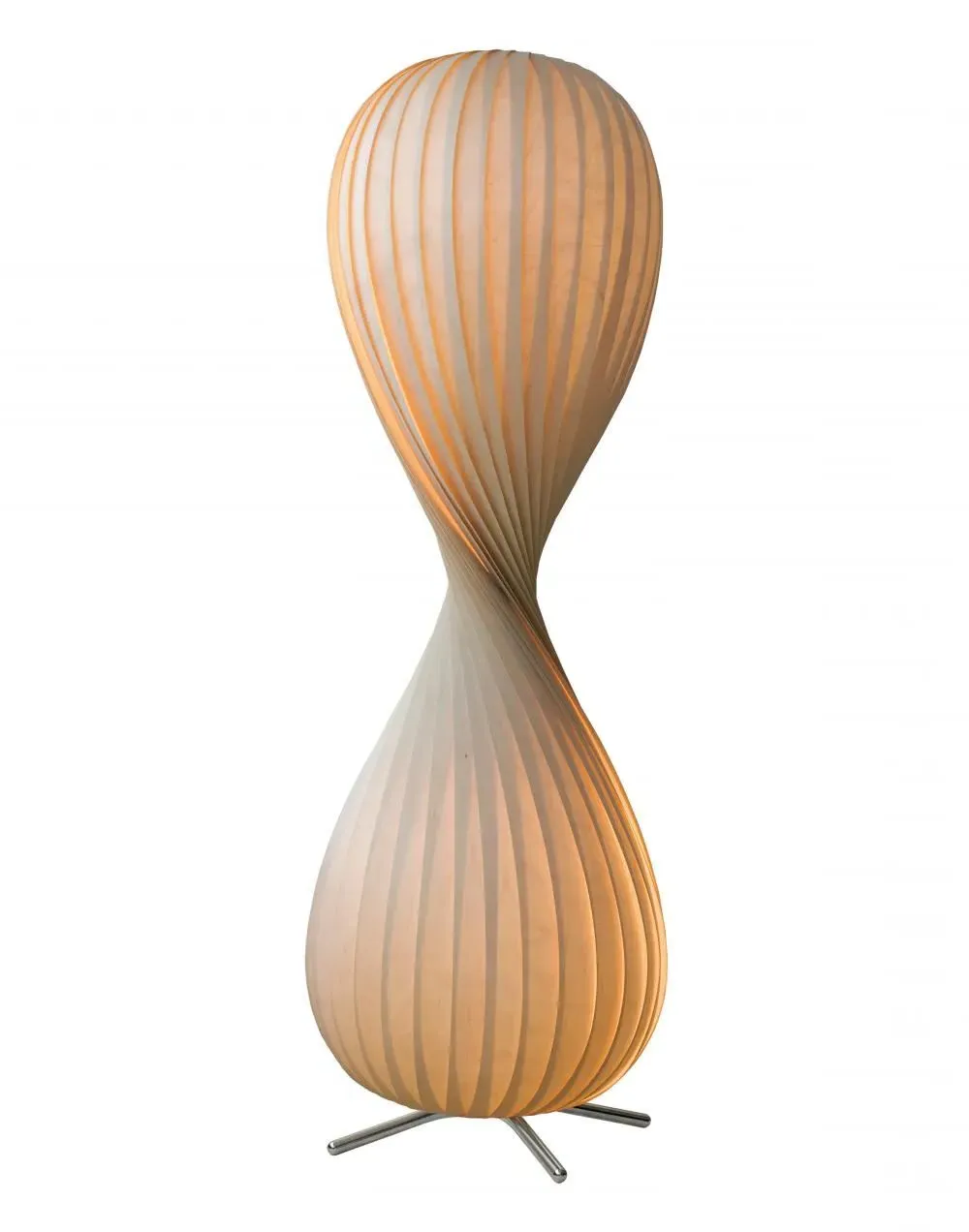 Small Floor Light Hourglass Shape - Birch Wood