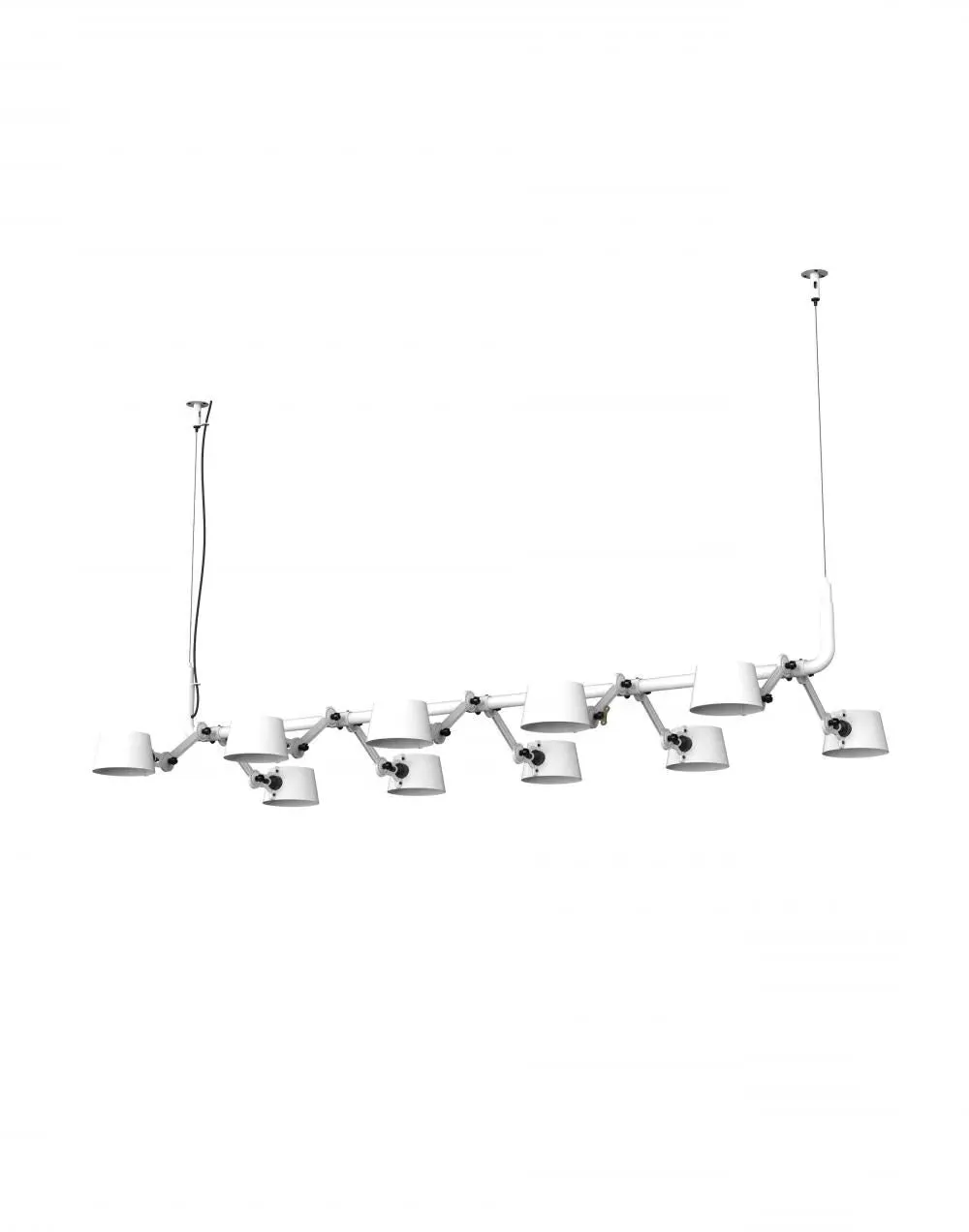 10-Light Pendant Chandelier - White, Brass