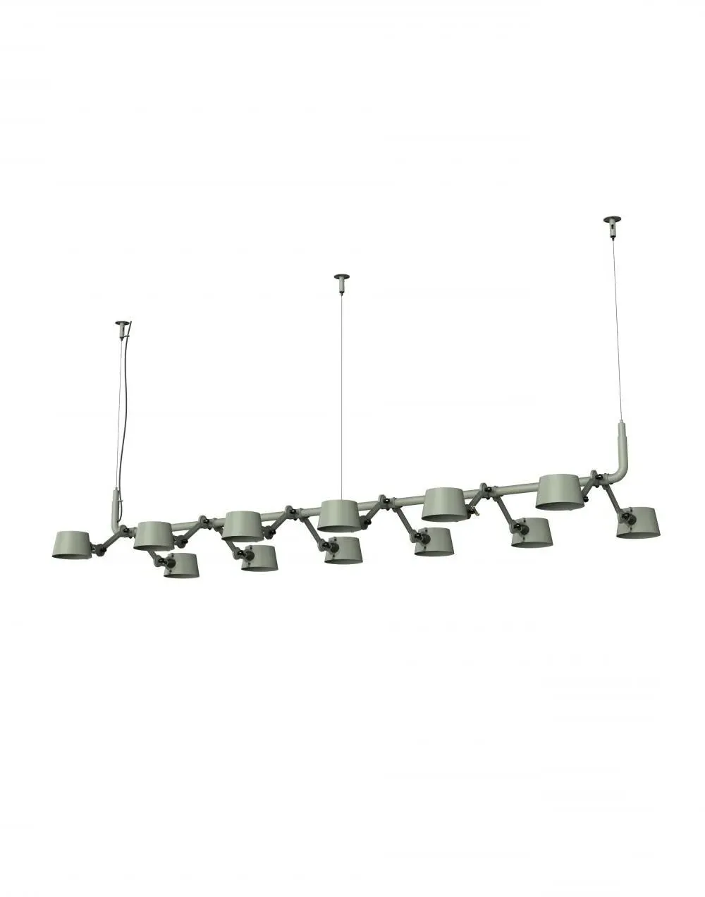 12-Light Pendant Chandelier - Green, Brass