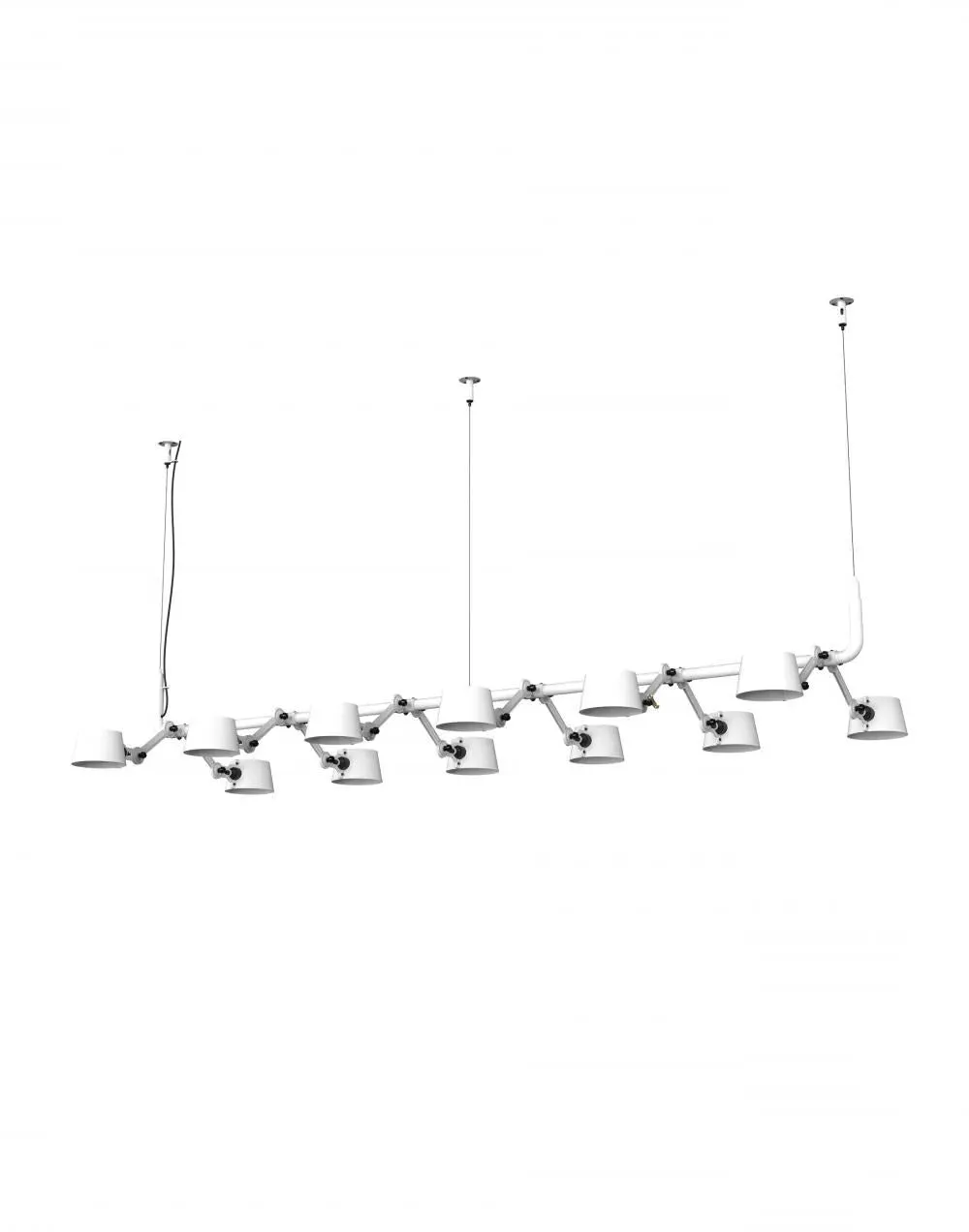 12-Light Pendant Chandelier - White, Brass