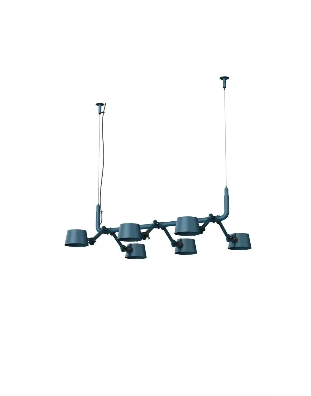 6-Light Pendant Light - Blue, Brass image