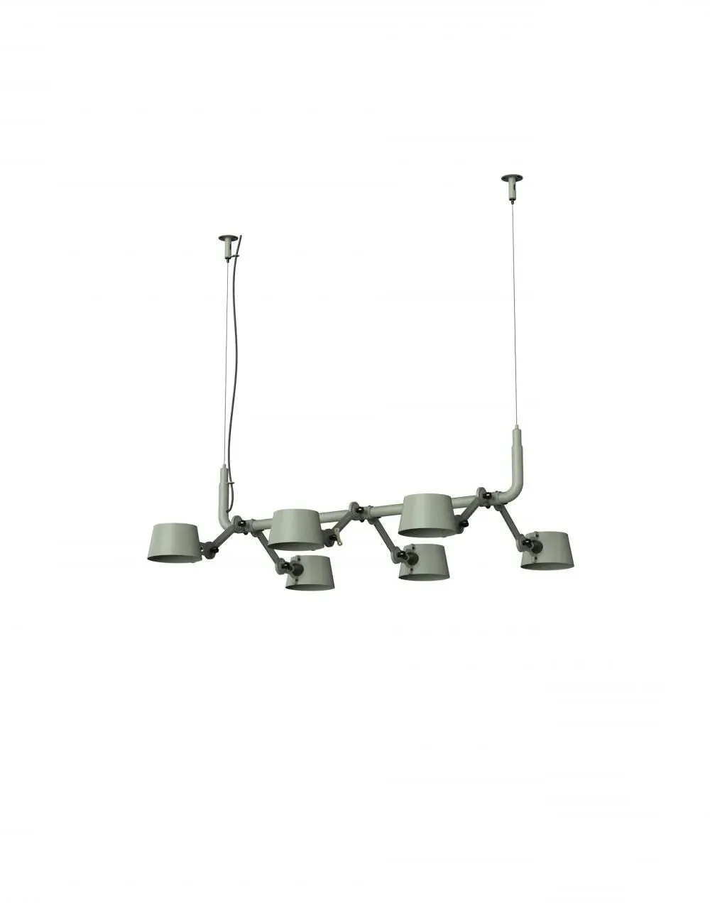 6-Light Pendant Light - Green, Brass