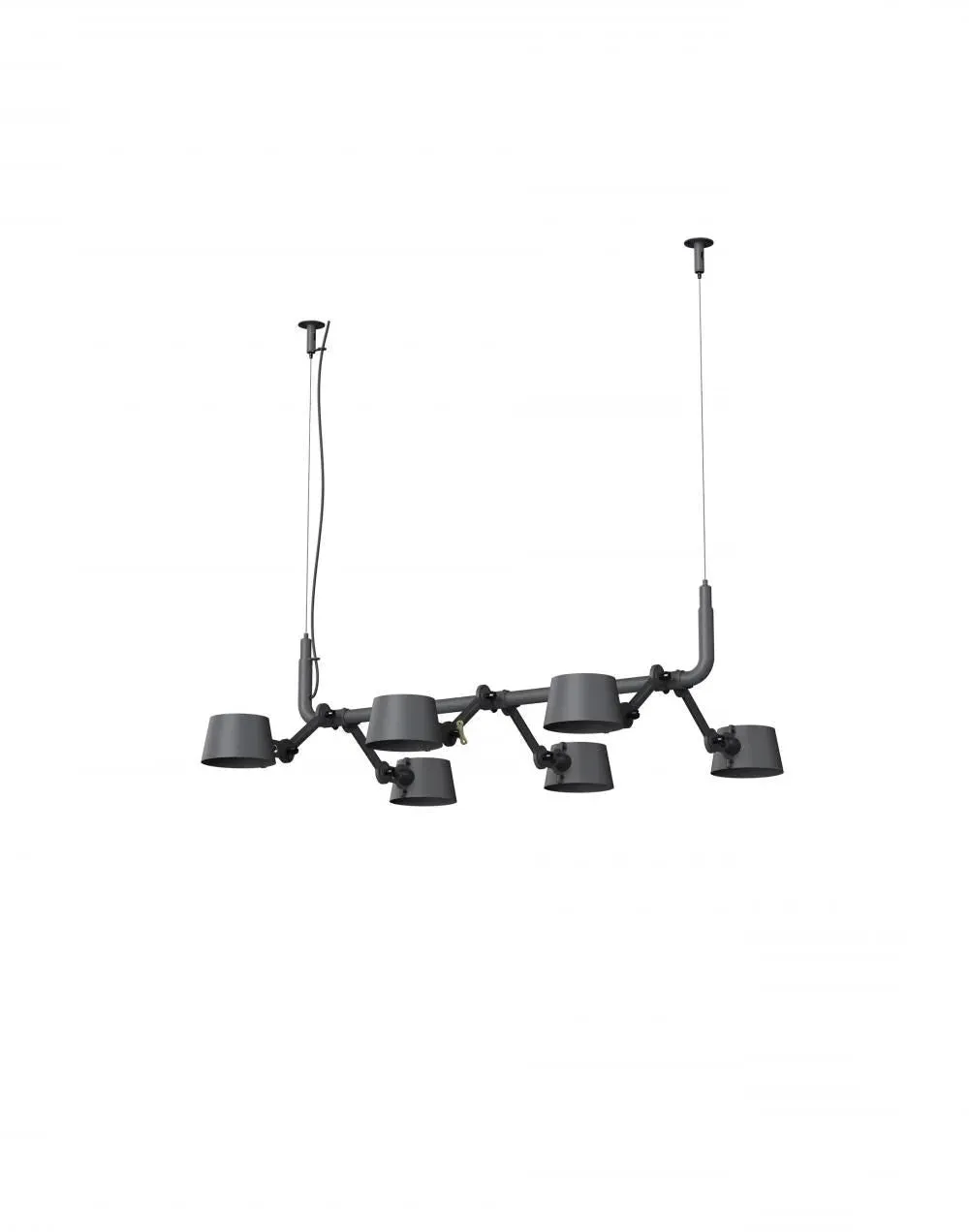 6-Light Pendant Light - Grey, Brass