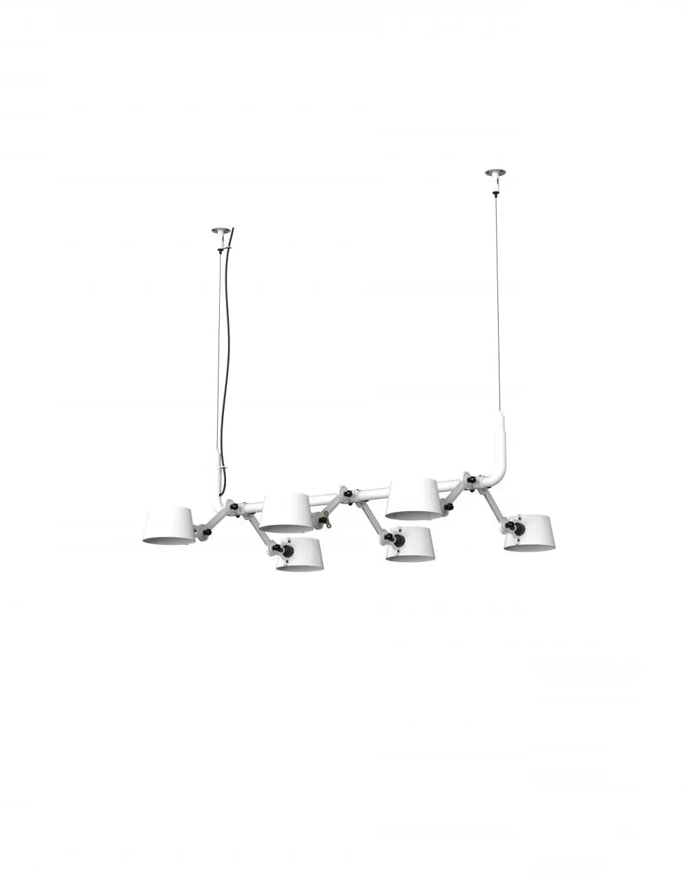 6-Light Pendant Light - White, Brass