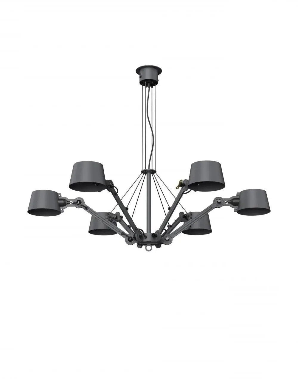 Bolt Chandelier - Midnight Grey, Brass