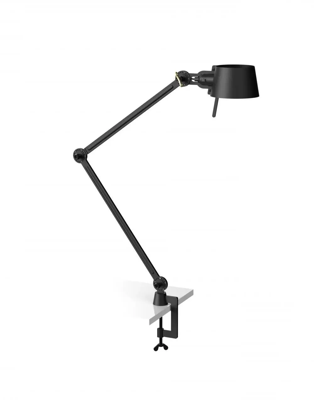 Double Arm Desk Lamp with Clamp - Grey, Brass