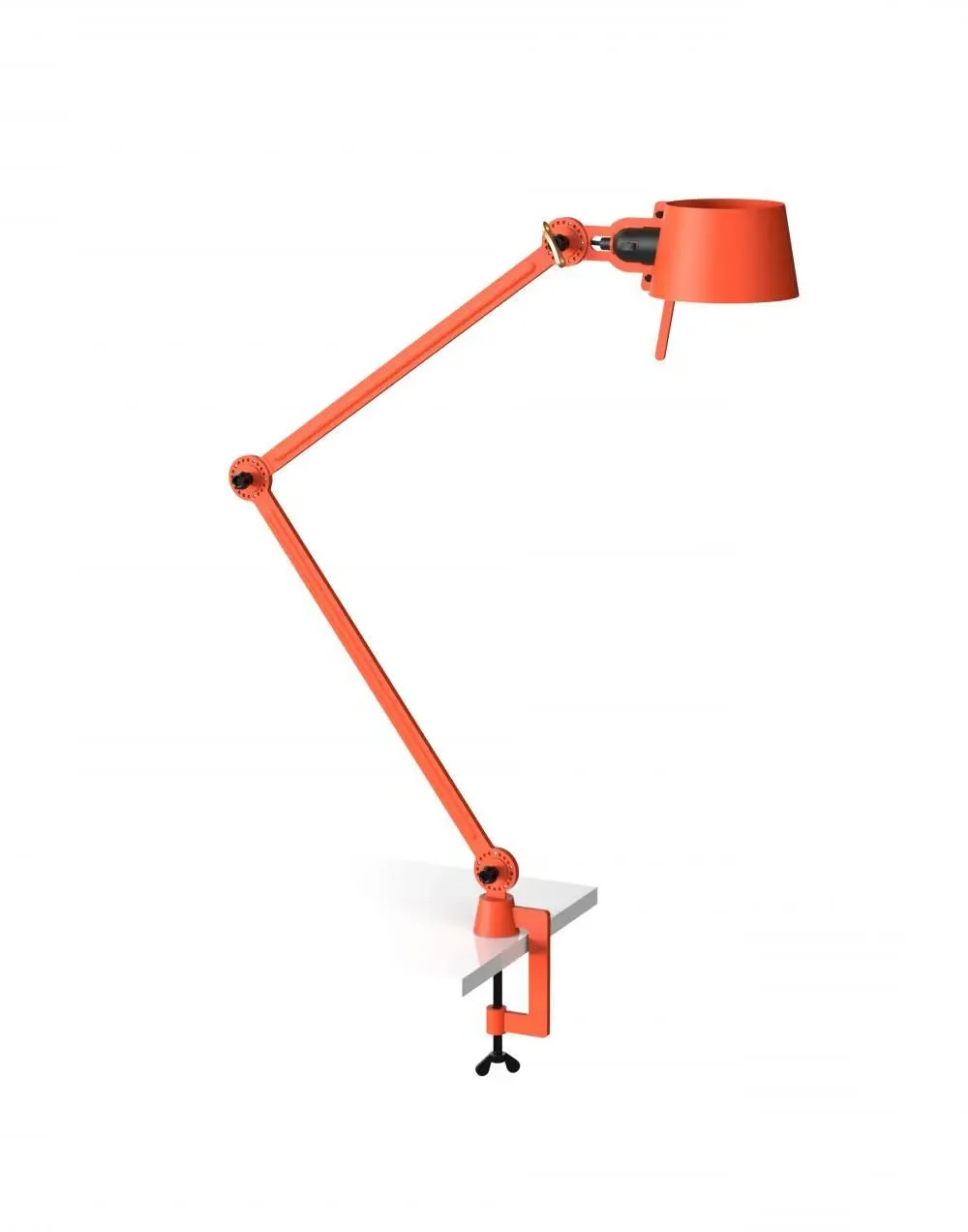 Double Arm Desk Lamp with Clamp - Grey, Brass