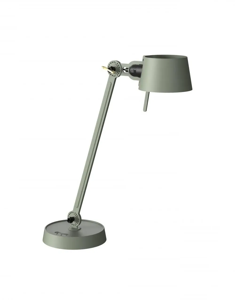 Single Arm Desk Lamp - Ash Grey, Brass