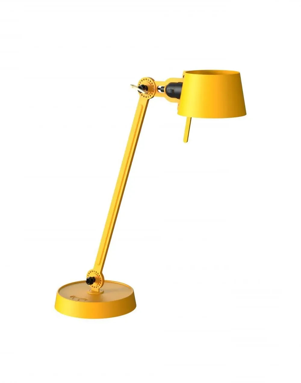 Single Arm Desk Lamp - Ash Grey, Brass