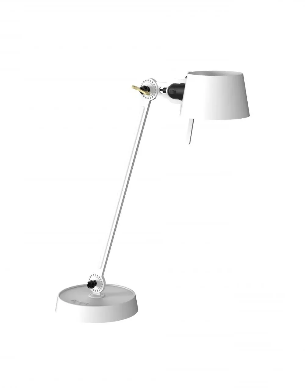 Single Arm Desk Lamp - Pure White, Brass