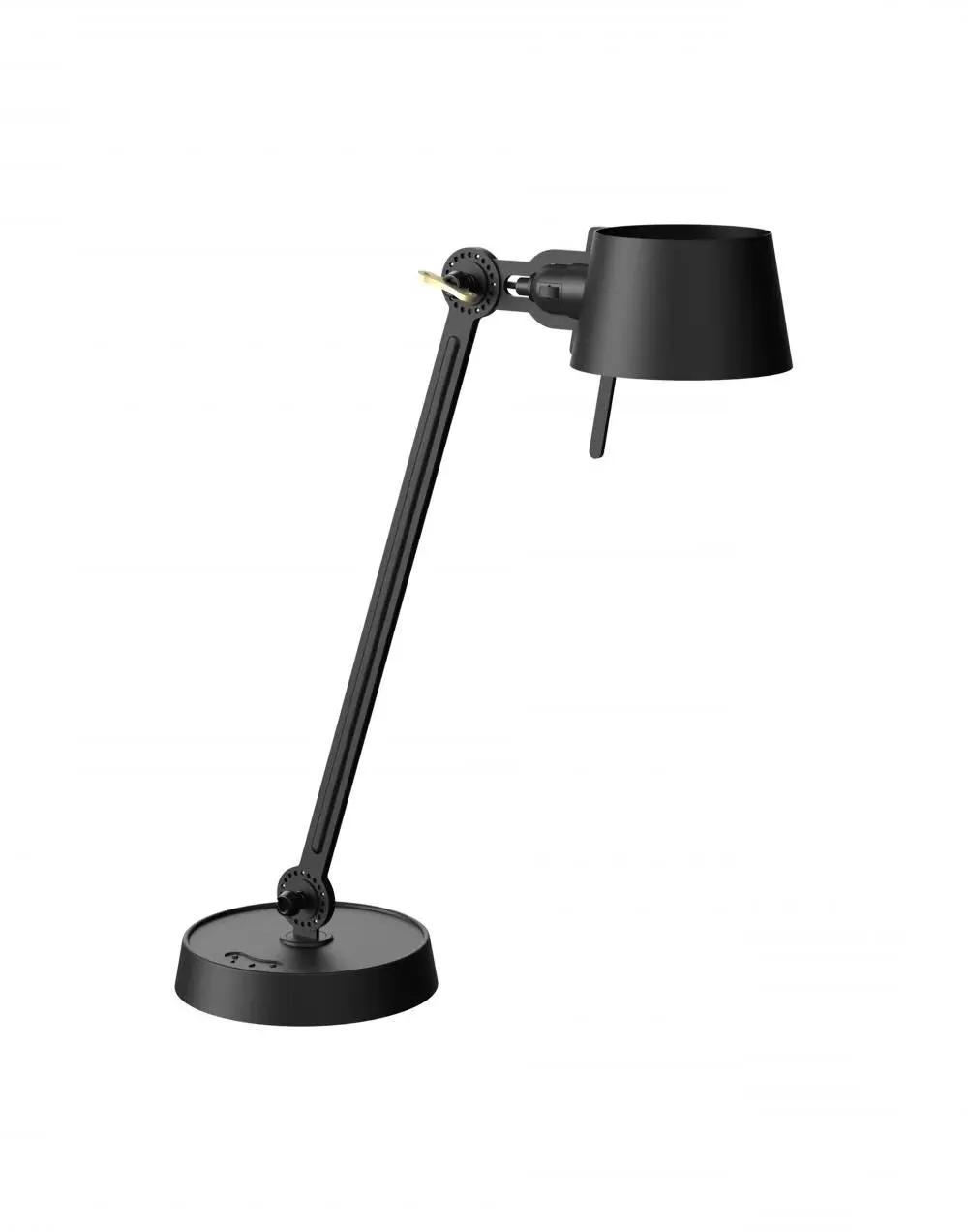 Single Arm Desk Lamp - Smokey Black, Brass