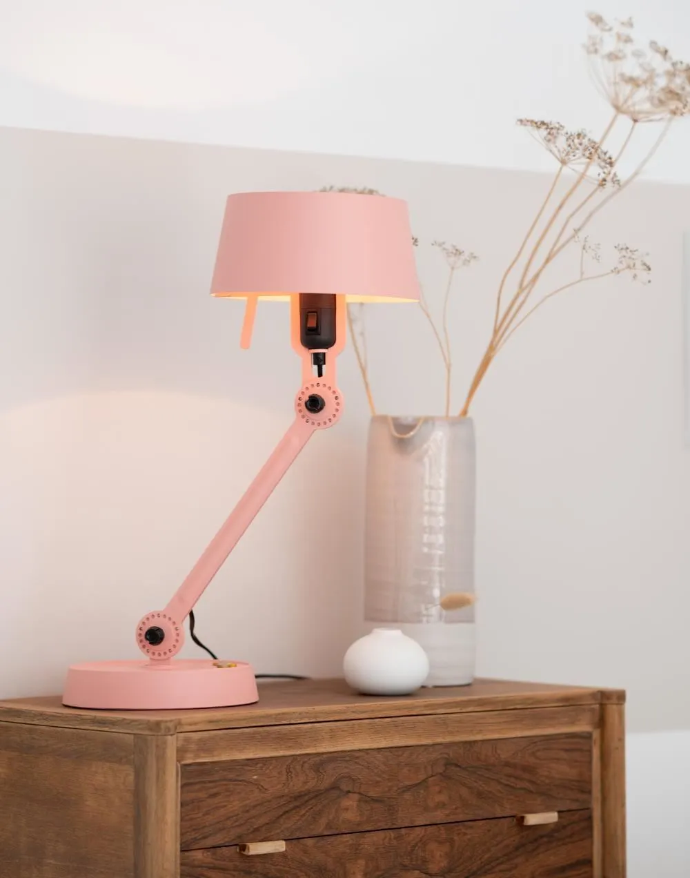 Small Table Lamp with Wingnut - White, Brass