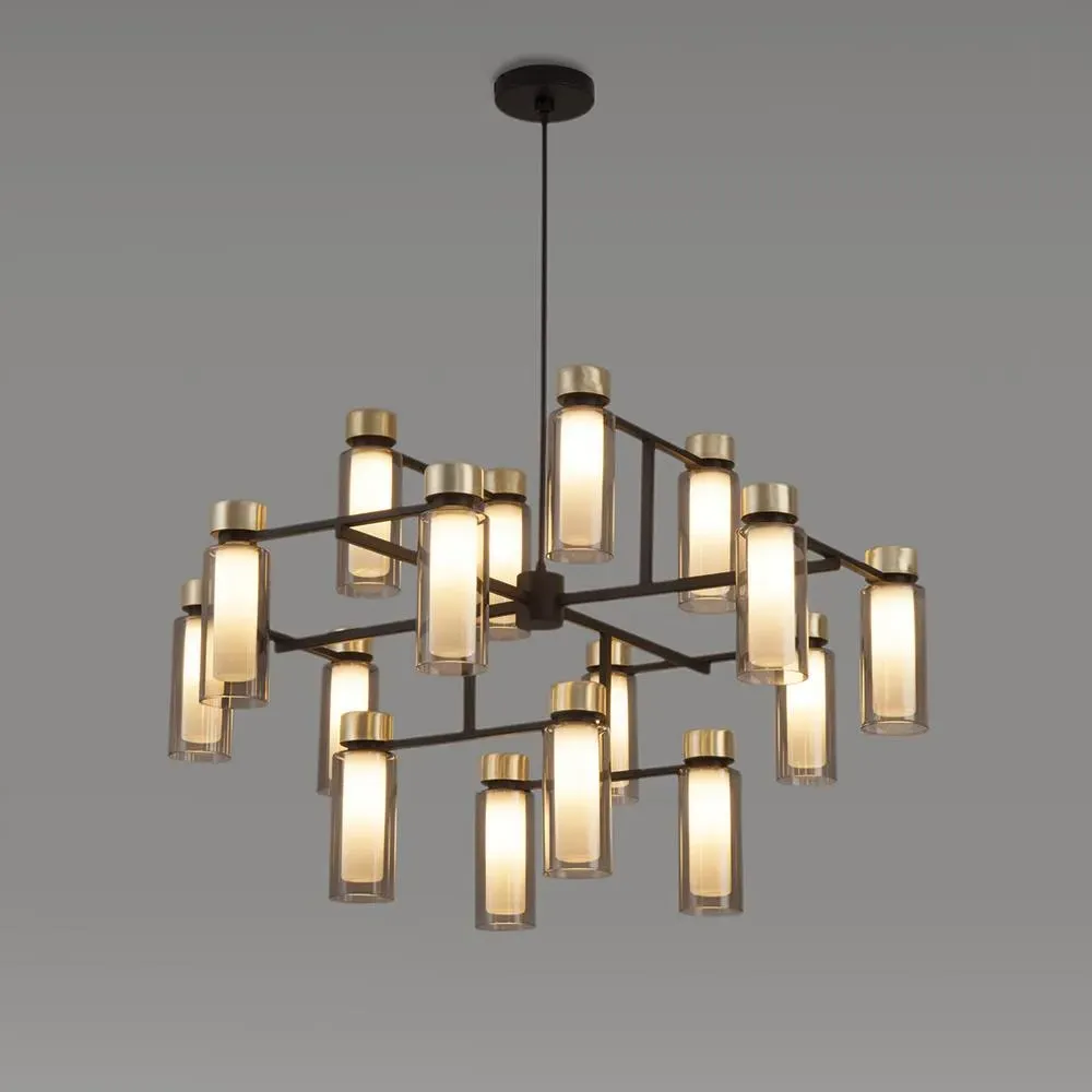 16-Light Chandelier Small Glass - Metal