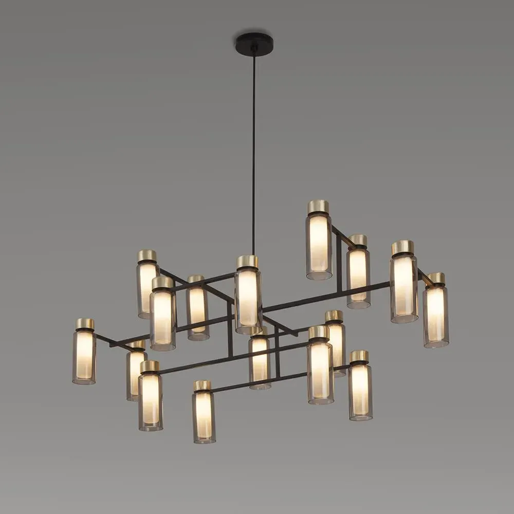 16-Light Chandelier Small Glass - Metal