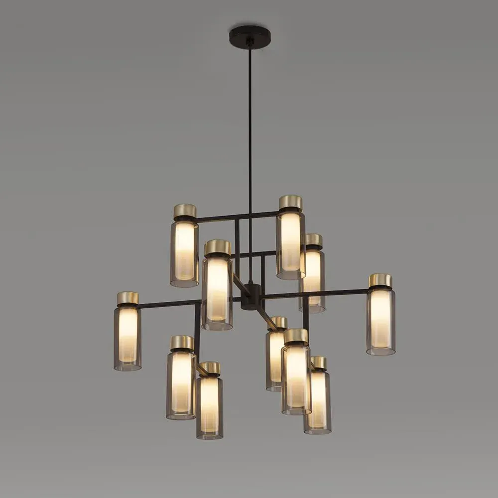 16-Light Chandelier Small Glass - Metal