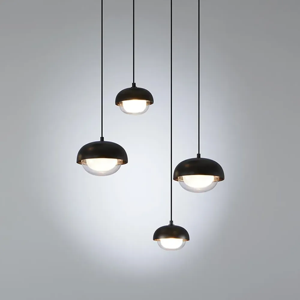4-Light Cluster Chandelier - Sand Black, Metal image
