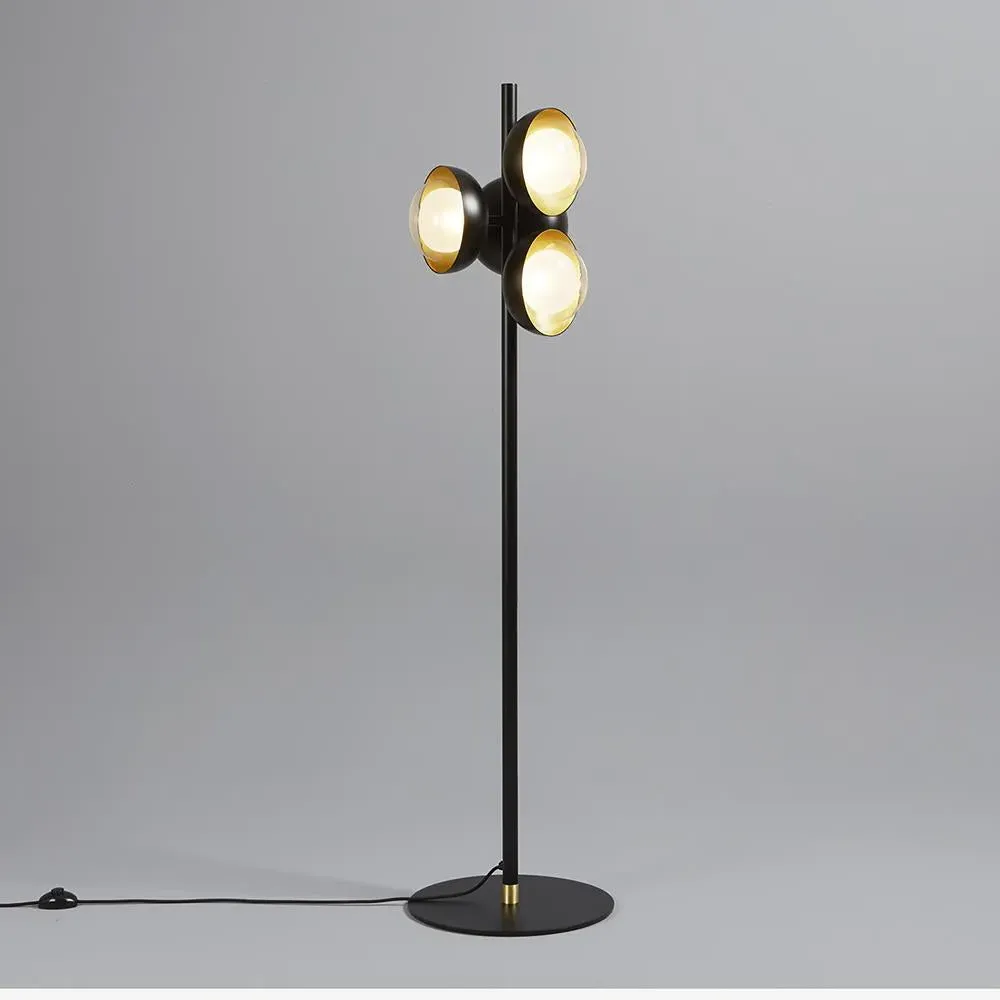 4-Light Floor Lamp with Dimmer - Black, Metal image