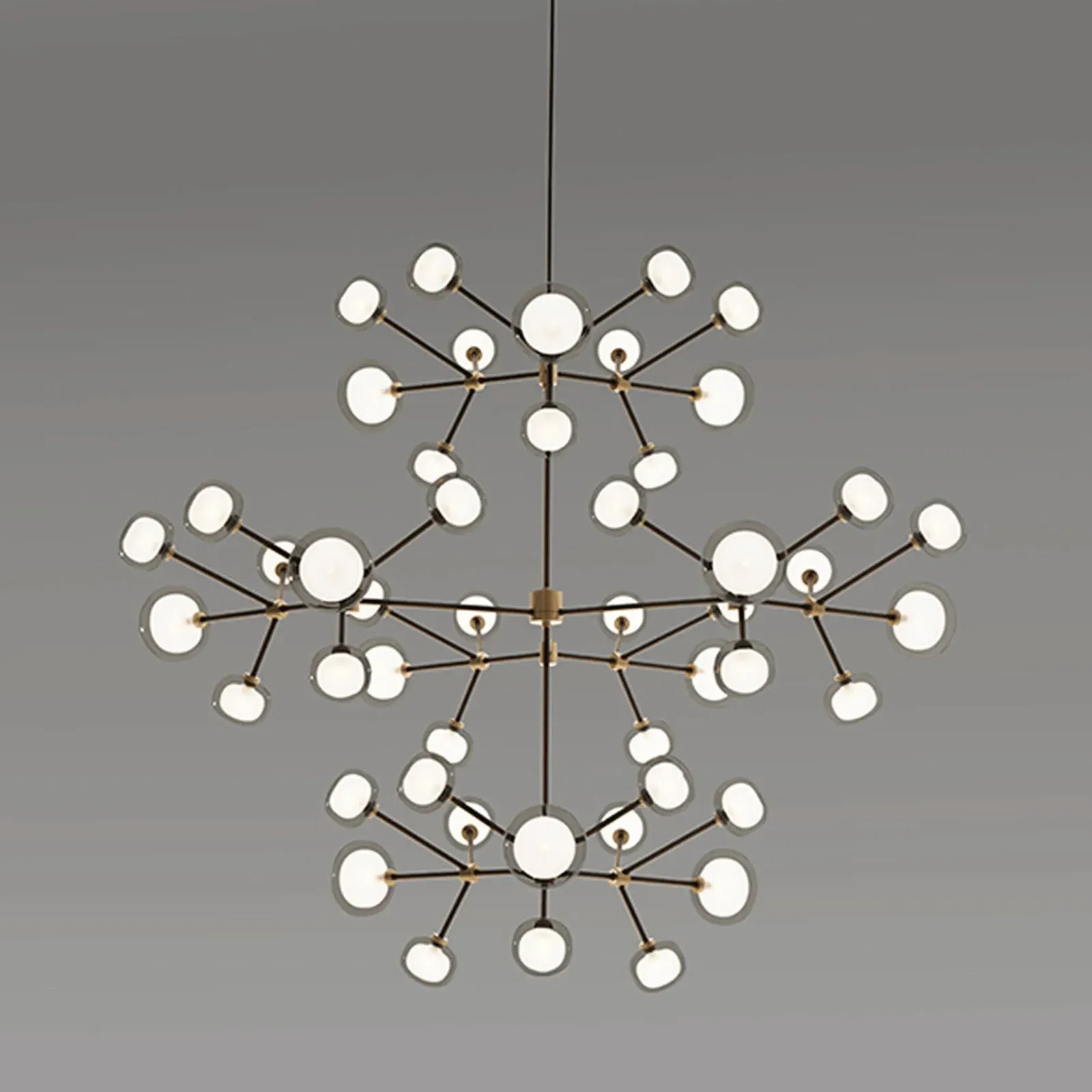 48-Light Chandelier Spherical Design - Clear Glass