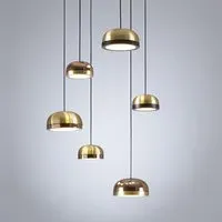 6-Light Chandelier with Plexiglass - Black, Metal