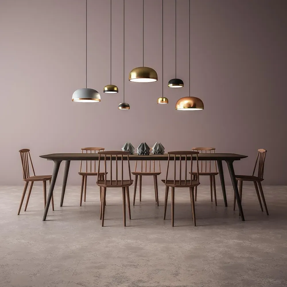 6-Light Chandelier with Plexiglass - Copper, Metal