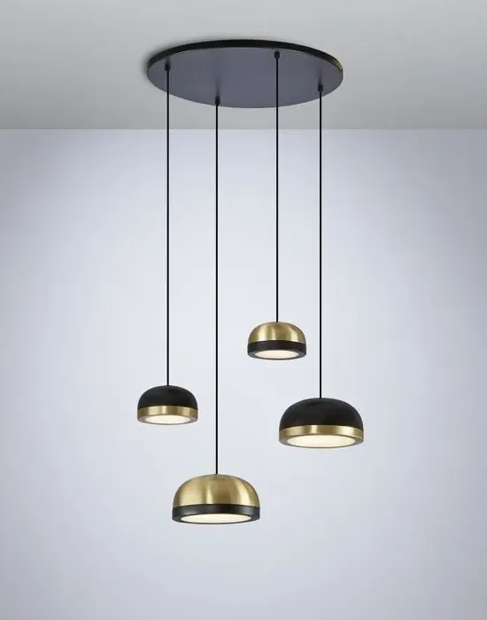 Cluster Chandelier with 4 Lights - Brass, Metal