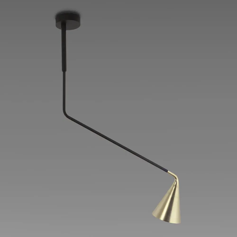 Gordon Large Ceiling Light - Matt Black, Brass