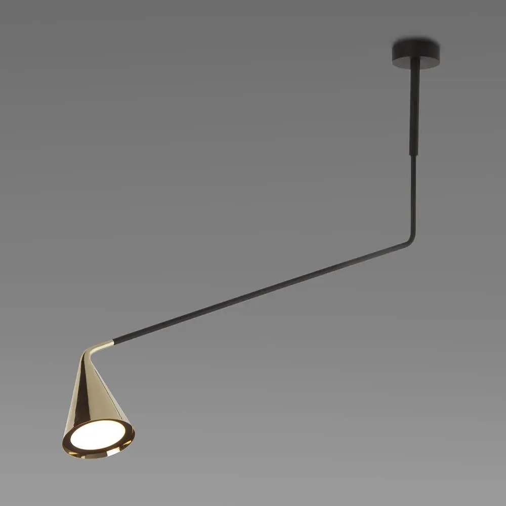 Gordon Medium Ceiling Light - Matt Black, Brass