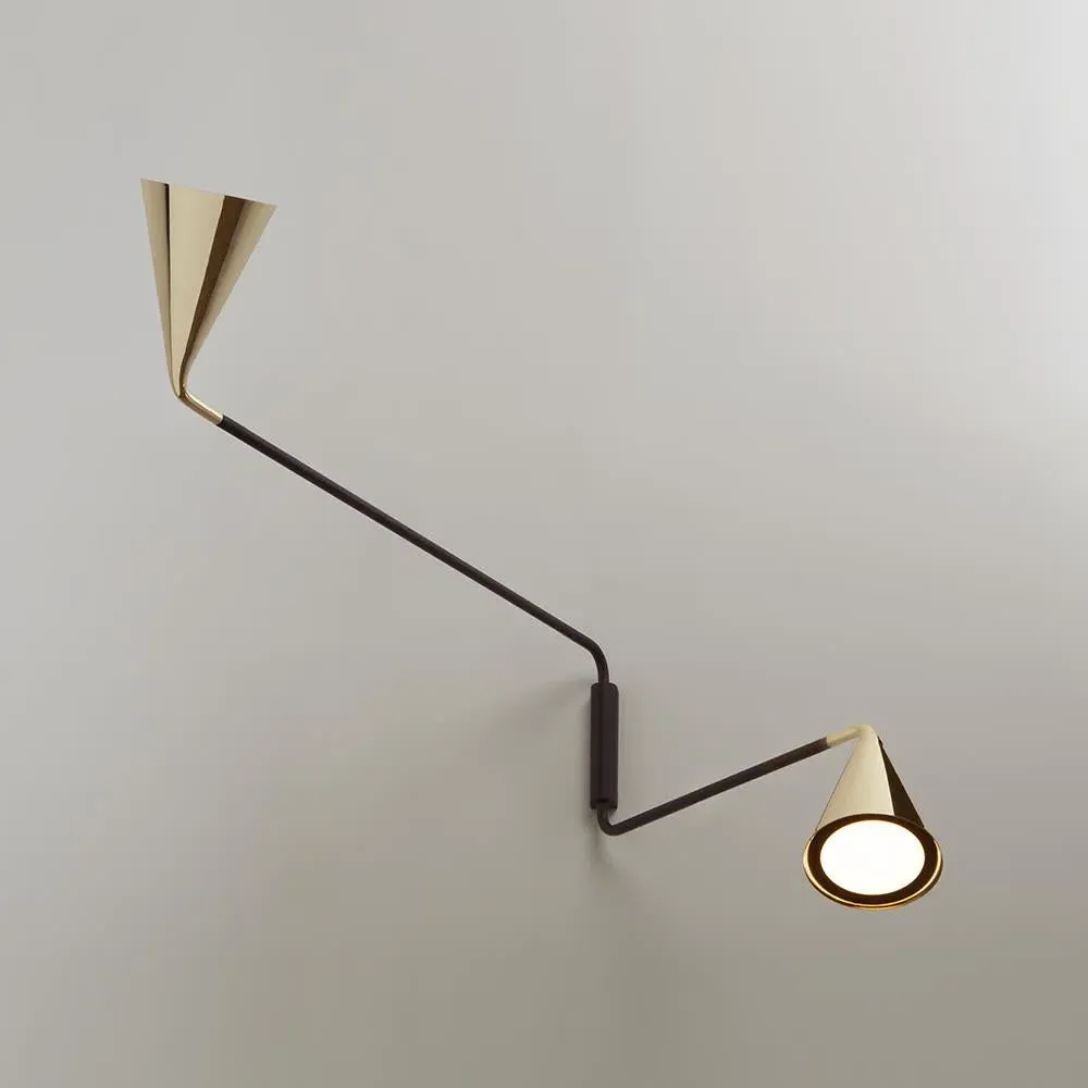 Gordon Twin Wall Light - Matt Black, Brass