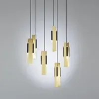 Large Cluster Chandelier - Brass, Plexiglass