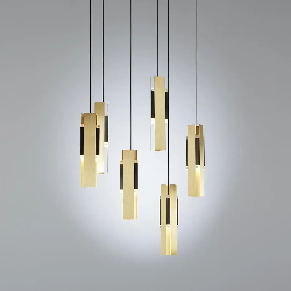 Large Cluster Chandelier - Brass, Plexiglass