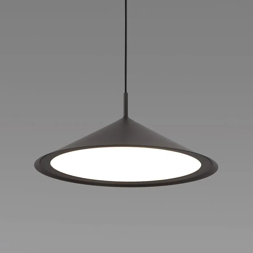 Large Pendant Light Conical Shade - Black, Brass image