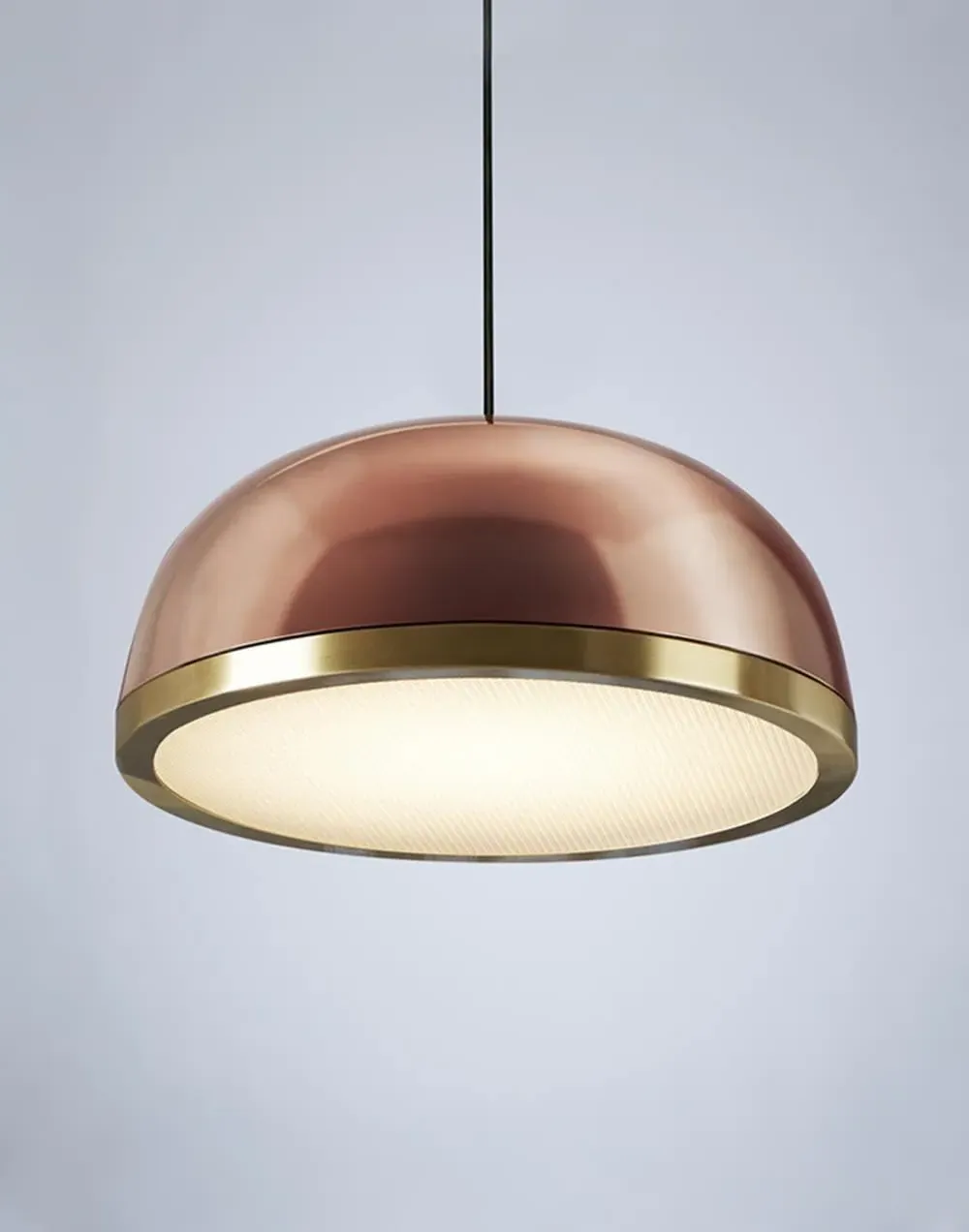 Large Pendant Light with Dome - Black, Metal image
