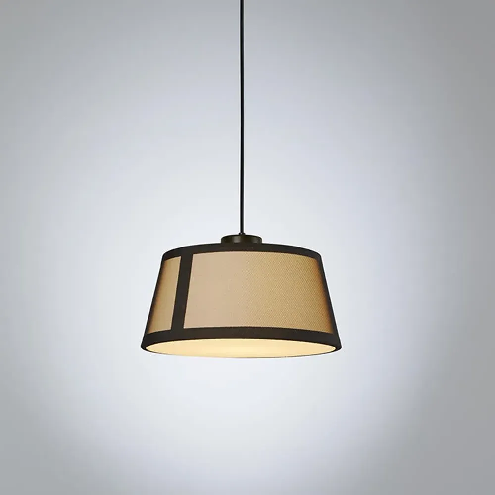 Large Pendant Light with Fabric Shade - Black