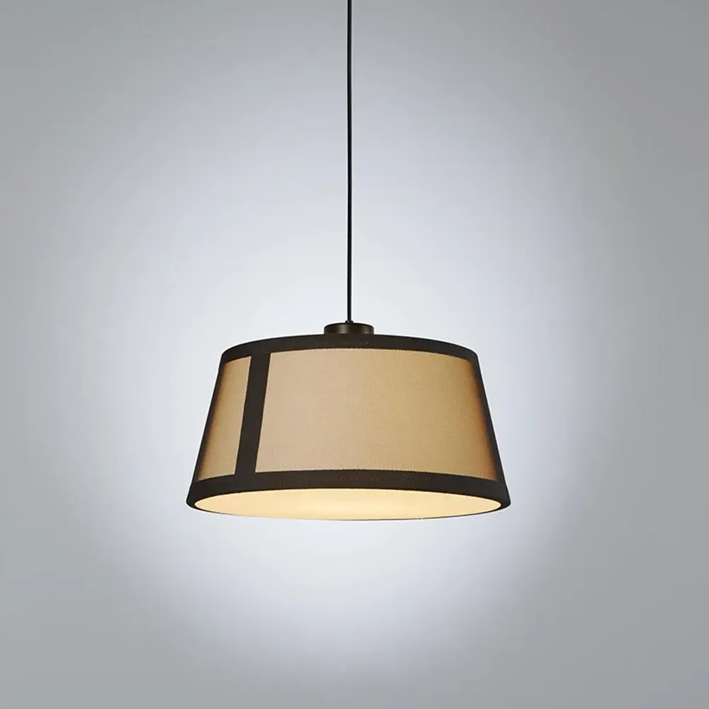 Large Pendant Light with Fabric Shade - Black image