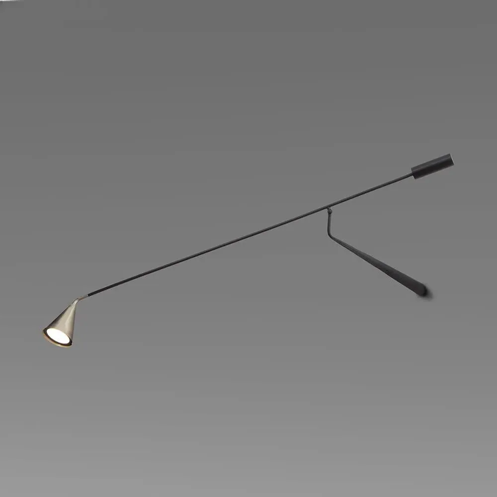 Long Wall Light with Pole - Black, Brass