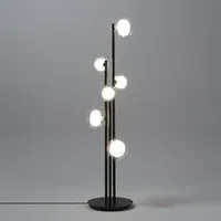 Nabila Floor Light - Black Chrome, Smoked Glass