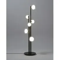 Nabila Floor Light with Dimmer - Black Chrome, Smoked Glass