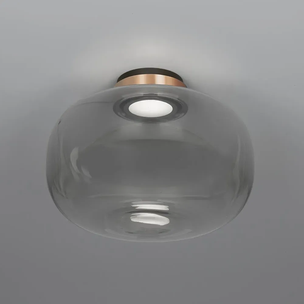 Small Ceiling Lamp with Diffuser - Black, Glass