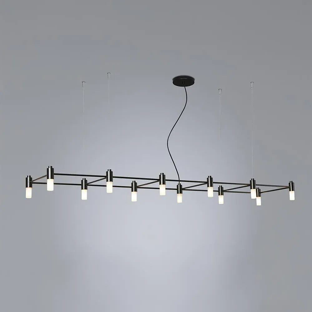 Small Chandelier Geometric - Black, Steel