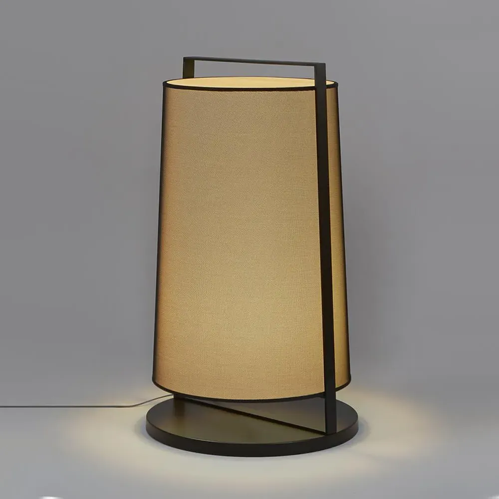 Small Floor Lamp with Dimmer - White, Fabric