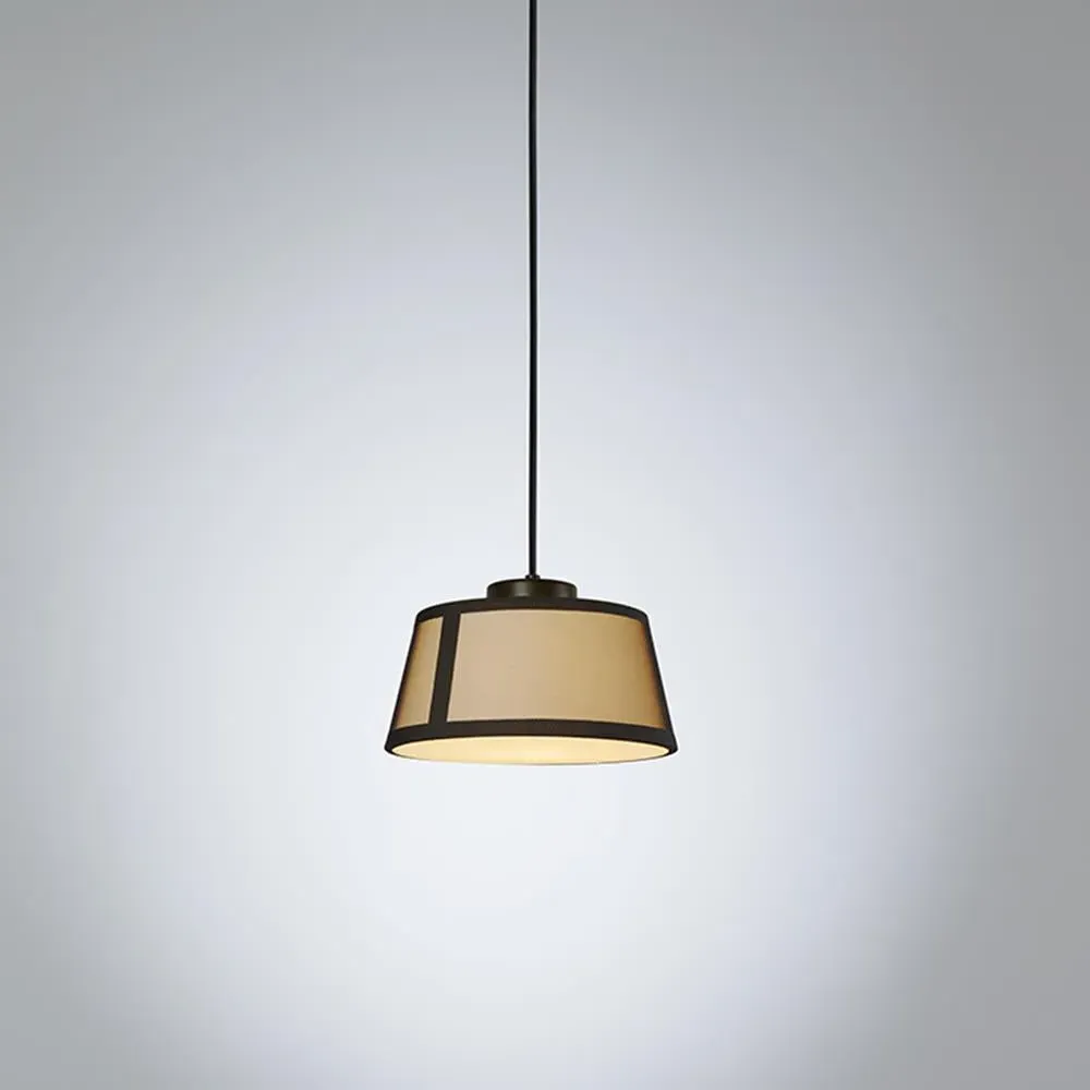 Small Pendant Light with Fabric Shade - Black