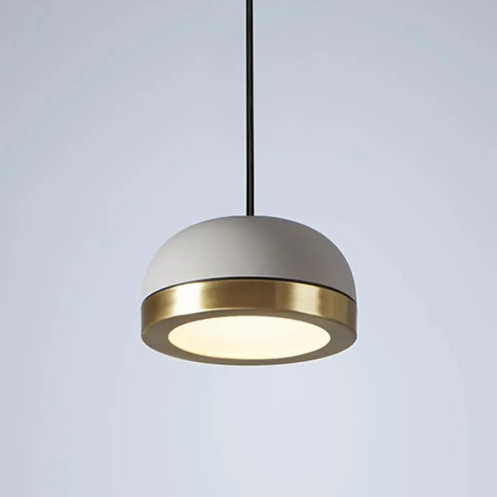 Small Pendant Light with Ring Frame - Sand Grey