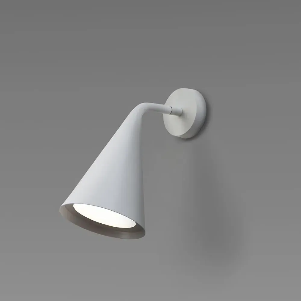 Small Wall Light with Conical Shade - Black, Brass