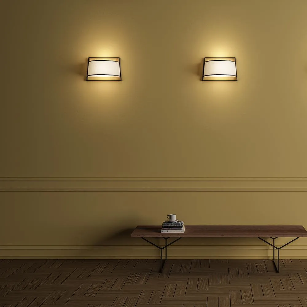 Wall Lamp with Fabric Shade - Beige, Metal